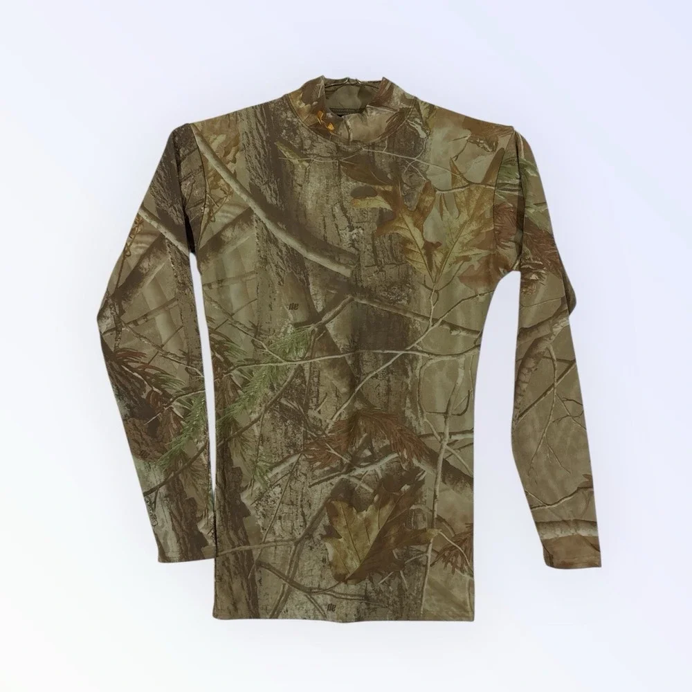 Under Armour Shirt Mens‎ SMALL REALTREE Camo Thermal Base Layer ColdGear Hunting